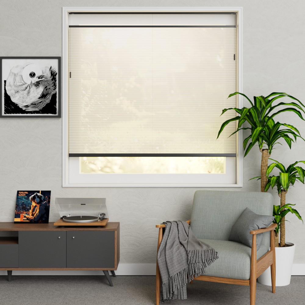 Plisse Premium Koordbediening Cr√®me Wit