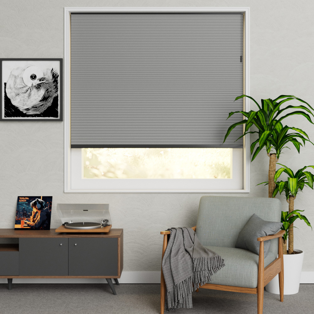 Plisse Premium Koordbediening Licht Grijs