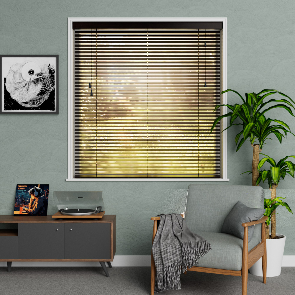 Houten Jaloezie Paulownia 50mm Donkerbruin