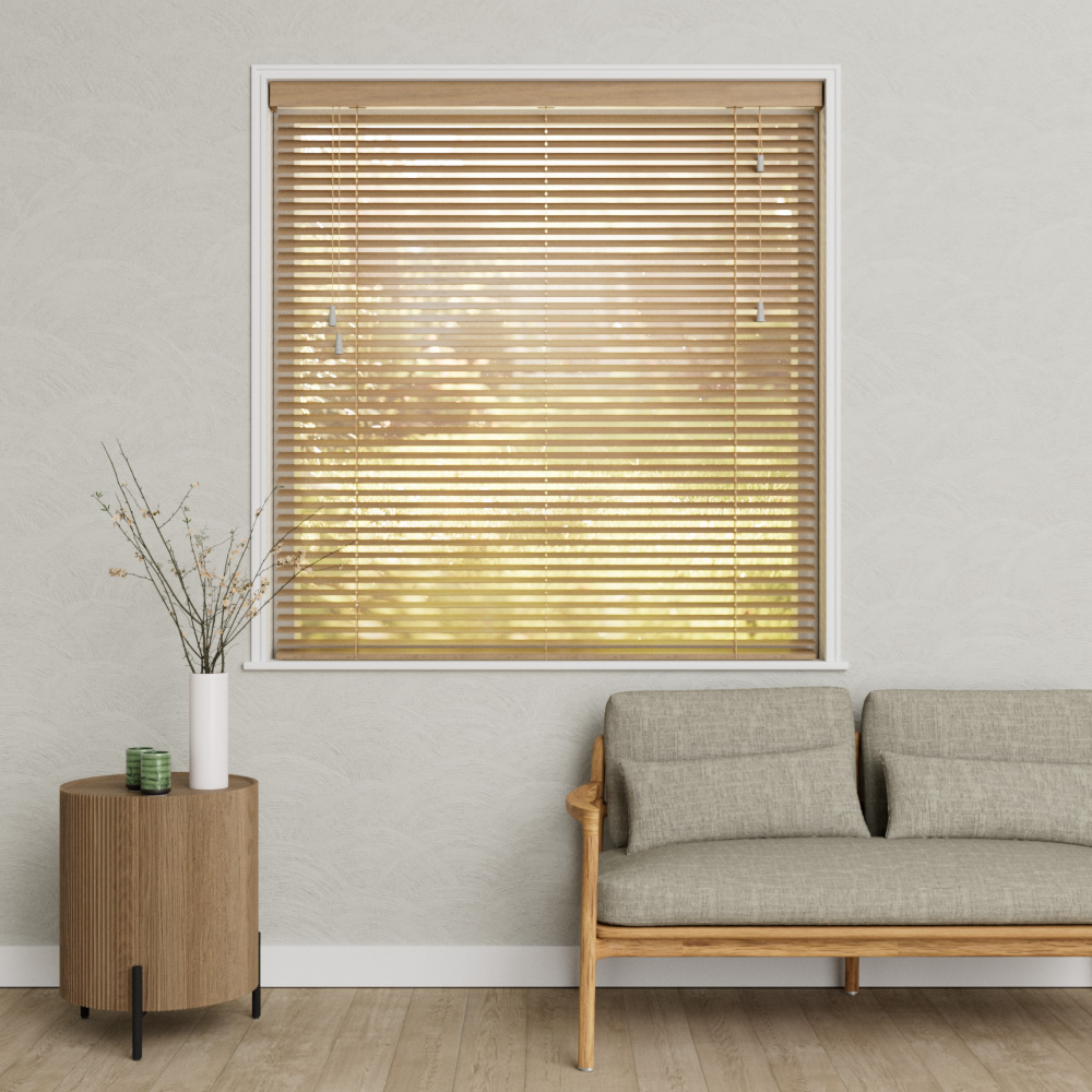 Houten Jaloezie Abachi 50mm Licht Beige