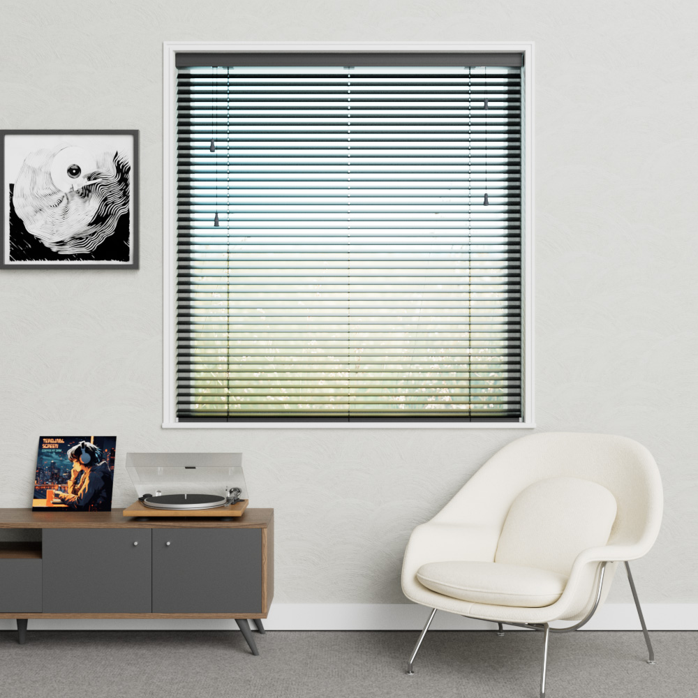 Aluminium Jaloezie Gelakt Zijdemat 50mm Zwart