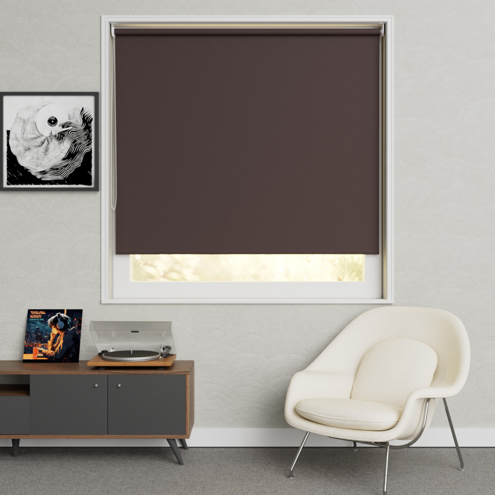 Rolgordijn Smart Blackout Colour Donker Bruin