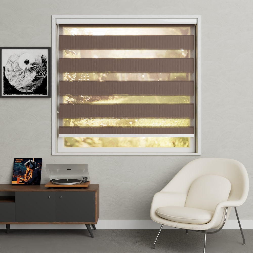 Duo rolgordijn standaard tot 280 breed Donker Taupe