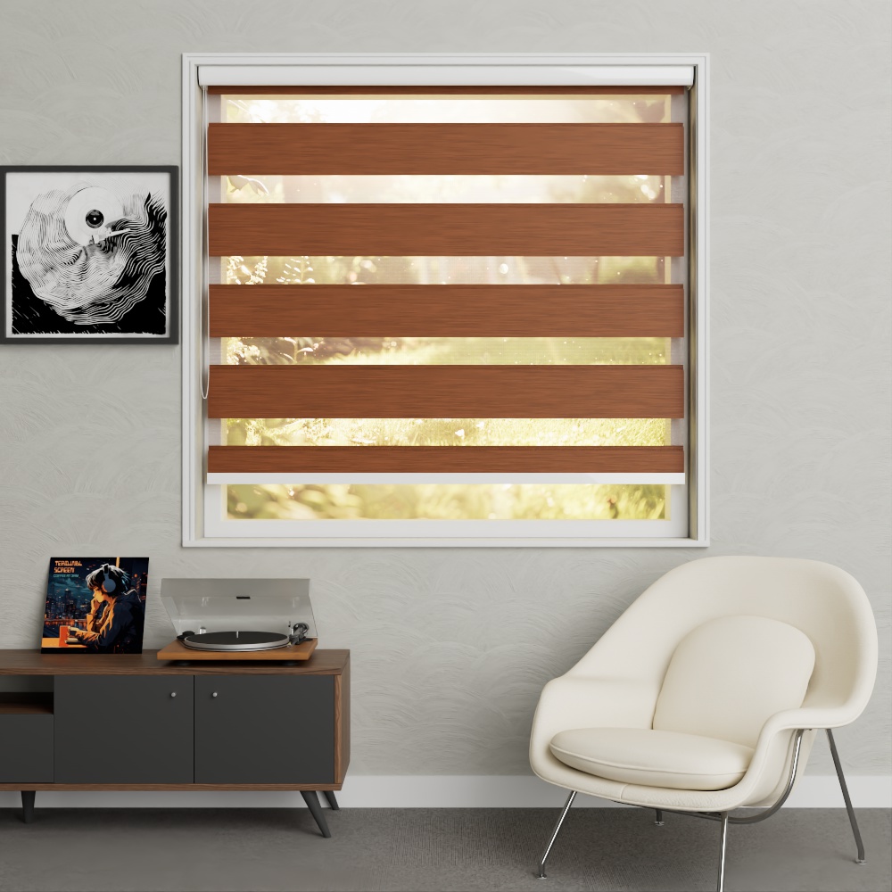 Duo rolgordijn XL Meranti