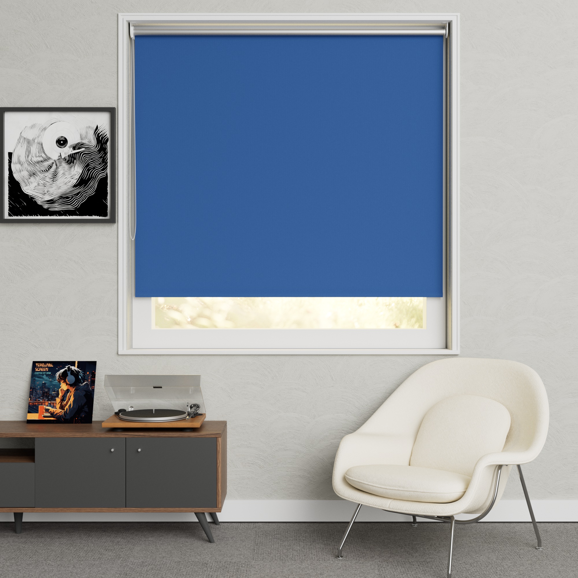 Rolgordijn Uni 200 M. Blauw