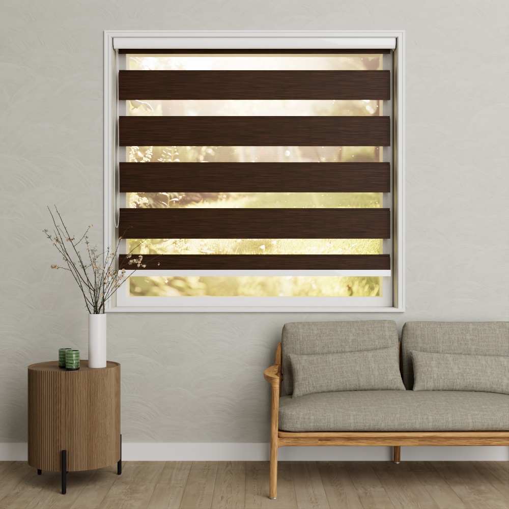 Duo rolgordijn XL Walnoot