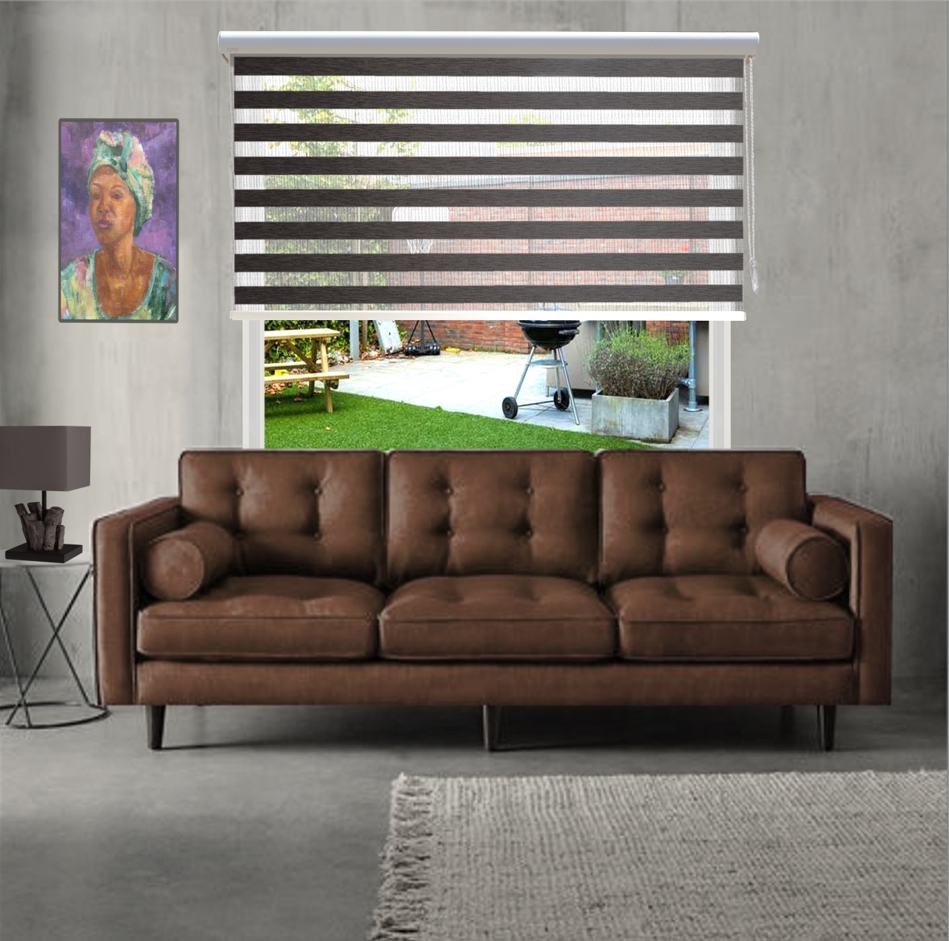 Duo rolgordijn Vintage Black-wash