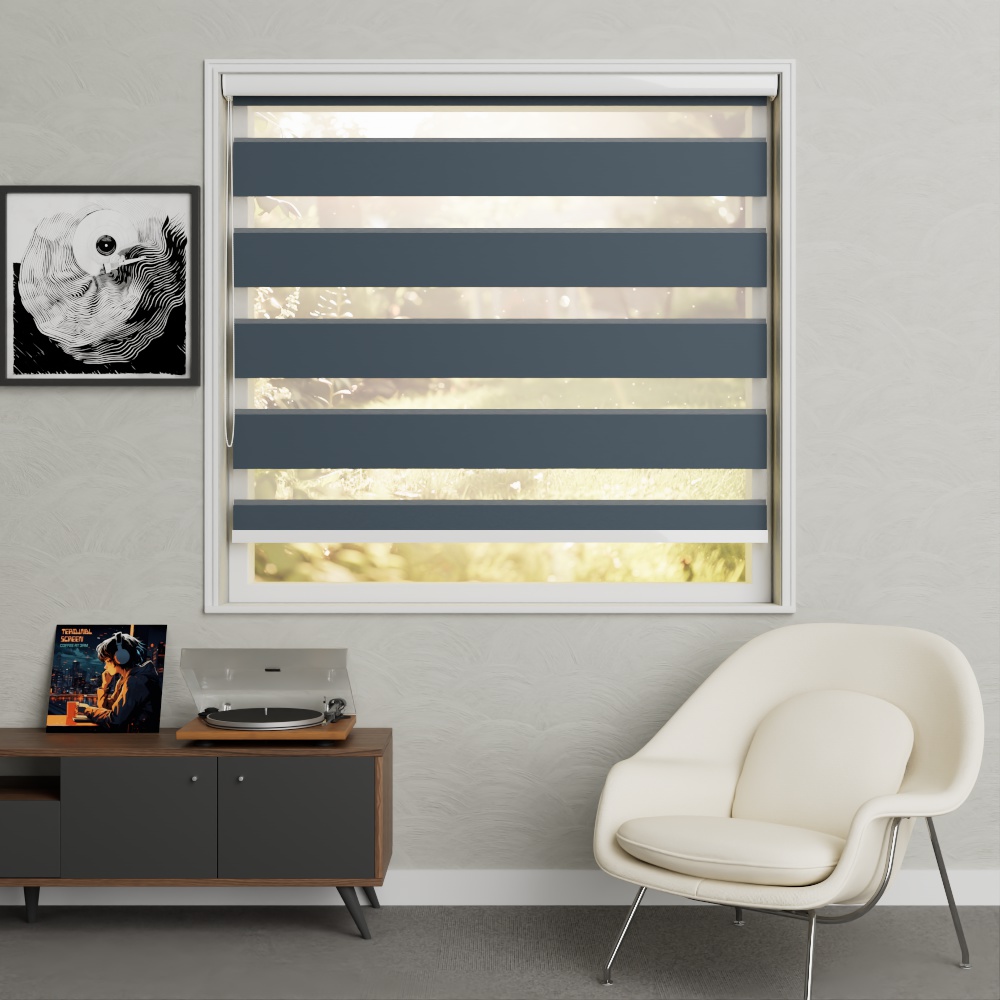 Duo rolgordijn Finesse Donker Grijs