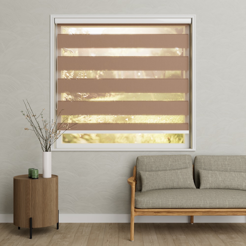 Duo rolgordijn standaard tot 300 breed Midden Taupe